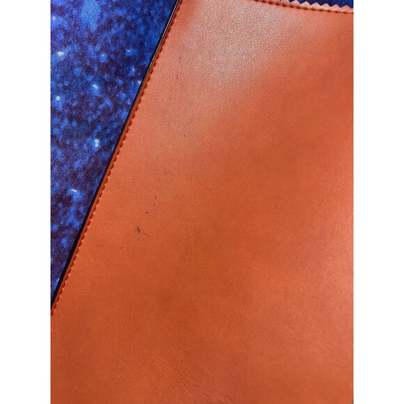 Neiman Marcus Boho Western Orange Tote Bag Laser Cut Medallion Handbag - Picture 4 of 15